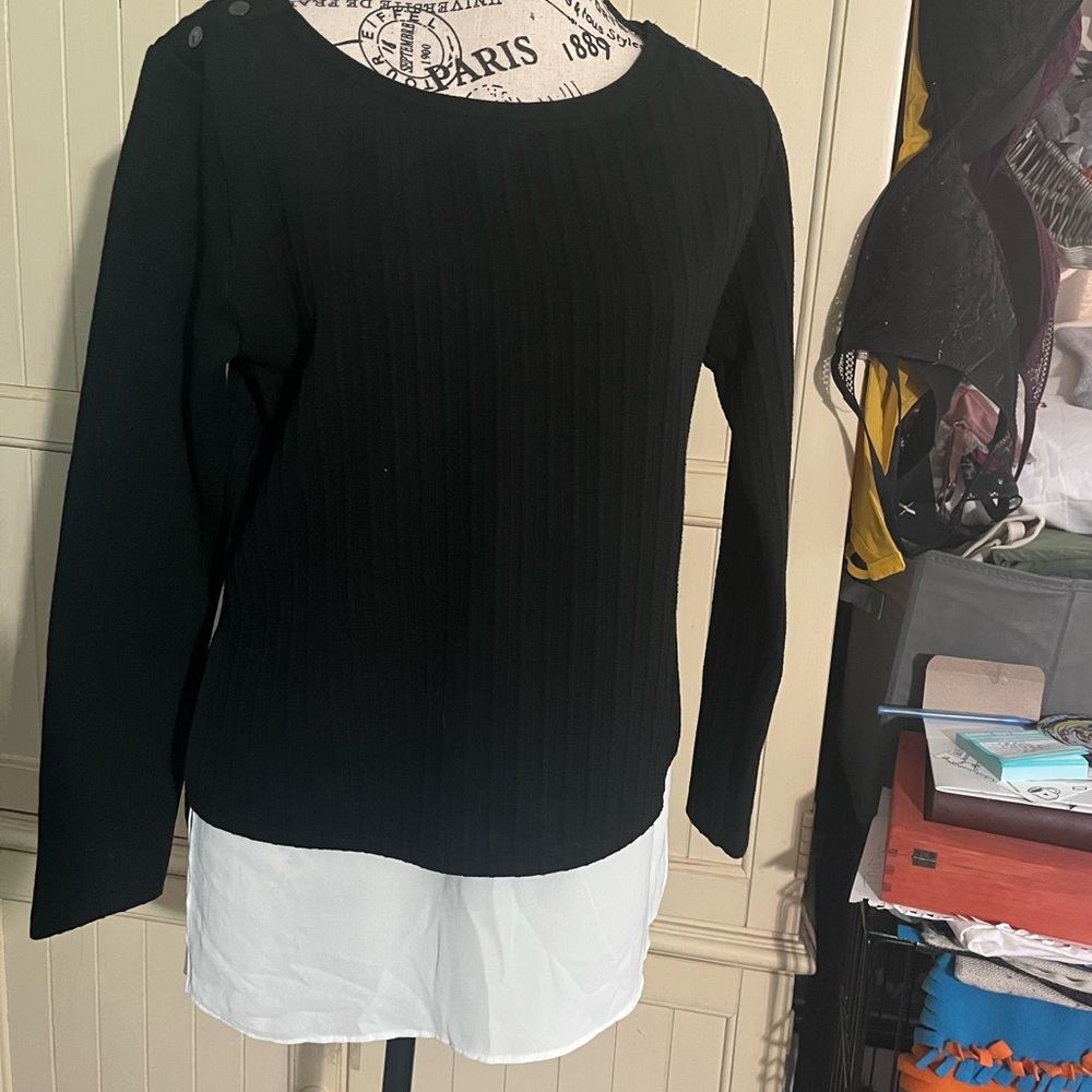 White House Black Market Mixed-Media Sweater View 4
